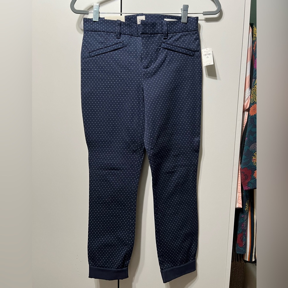 Gap skinny ankle pant blue polka dots